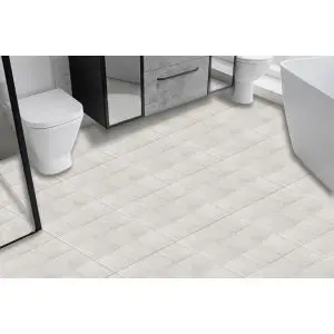 Eleganckie białe płytki podłogowe - 24 szt
