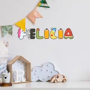 Kolorowa Naklejka Ścienna Dla Dzieci Na Zamówienie