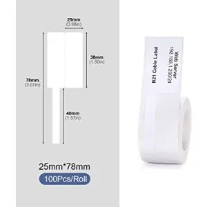 Etykieta kablowa NIIMBOT do B21 / B3s 25x78 mm 100 sztuk / Biała