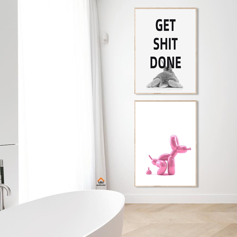 Plakaty - Sztuka kobieca do łazienki / Weź się do roboty / Zestaw 2 sztuk