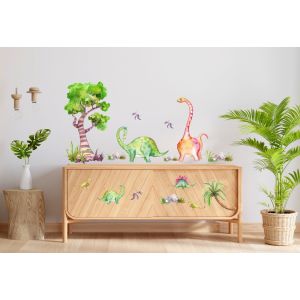 Dekoracja ścienna - Akwarelowe Dinozaury
