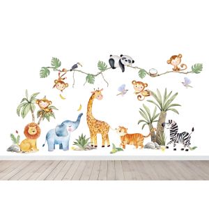 Naklejka na ścianę - Rysunkowe Zwierzęta Safari XL / XXL