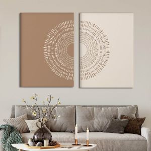 Abstrakcyjne Plakaty z Wzorem Okręgów Zestaw 2 Sztuk