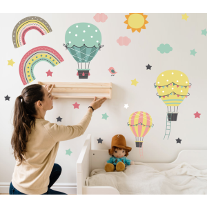 Dekoracja ścienna - Balony i gwiazdy
