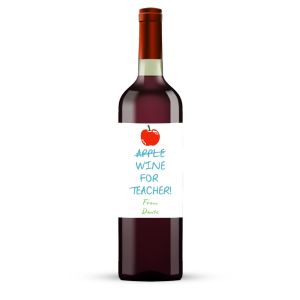 Etykieta na Butelkę do Personalizacji - Wino dla Nauczycieli