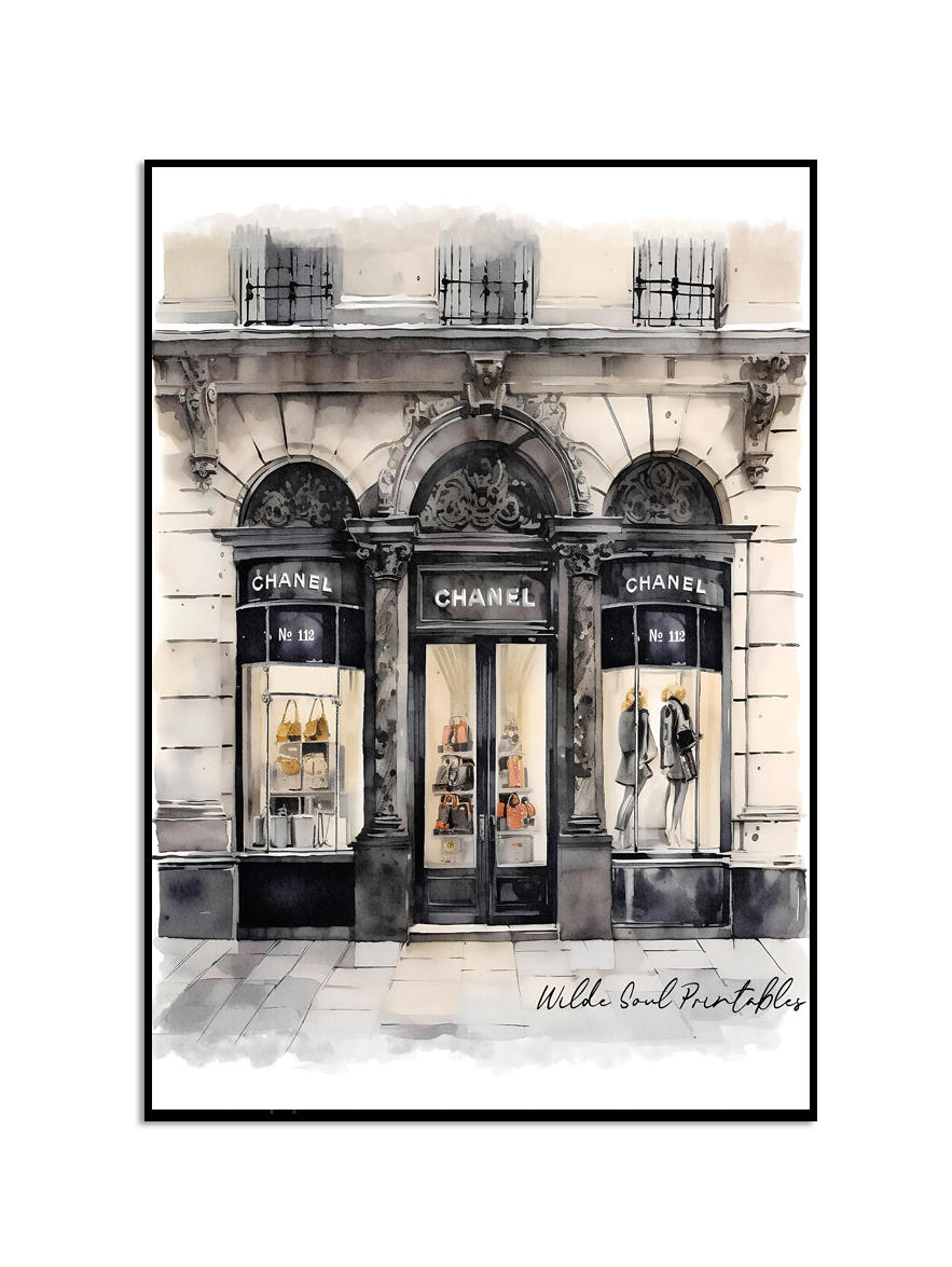 Plakat sztuki sklepu Chanel