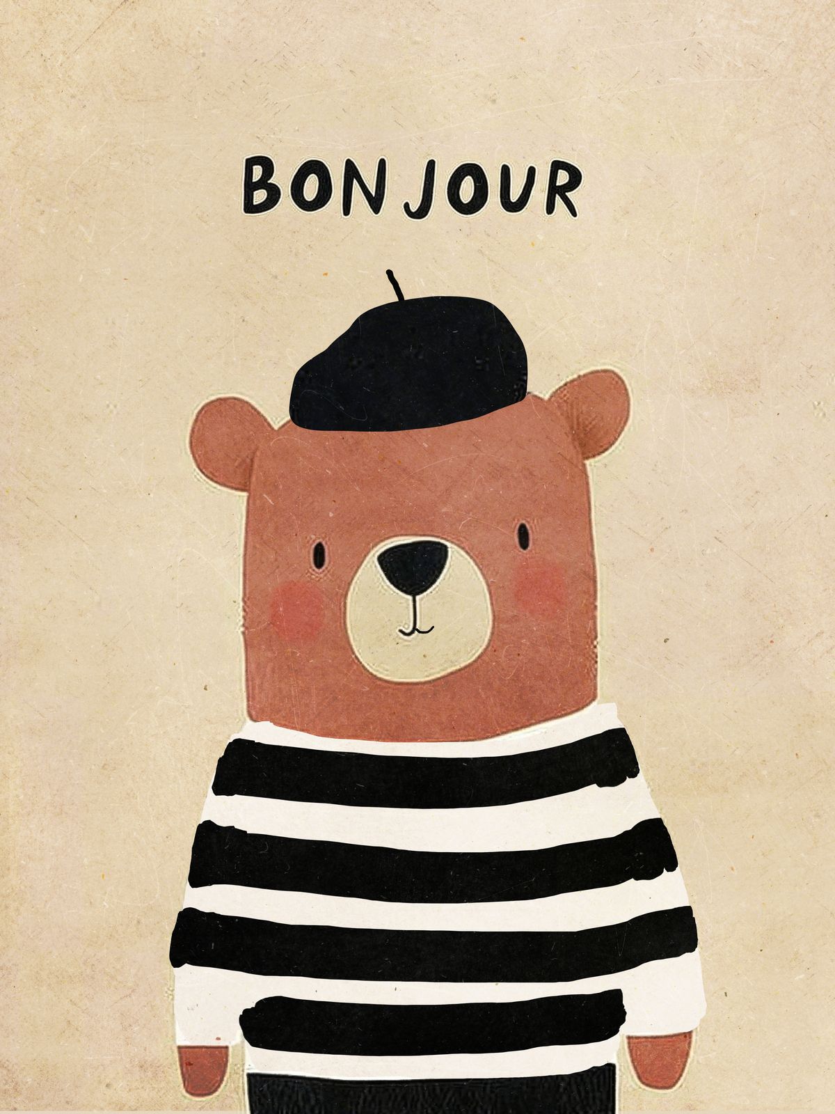 Plakat - Bonjour Bear