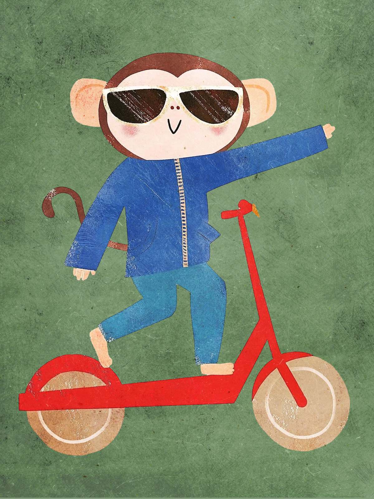 Plakat - Cool Scooter Monkey