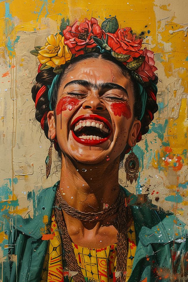Plakat - Frida Kahlo Uśmiechnięta